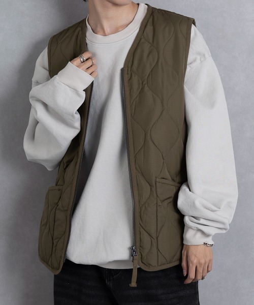 TAION(タイオン)の「【TAION】MILITARY W-ZIP V NECK DOWN JKT TAION-101ZML-1(ダウンベスト・メンズ・ブラック/ダークオリーブ/ダークグリーン・M/L/XL)」の21枚目の写真