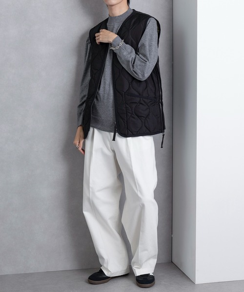 TAION(タイオン)の「【TAION】MILITARY W-ZIP V NECK DOWN JKT TAION-101ZML-1(ダウンベスト・メンズ・ブラック/ダークオリーブ/ダークグリーン・M/L/XL)」の8枚目の写真