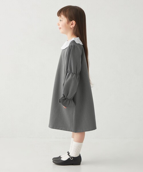 green label relaxing(グリーンレーベルリラクシング)の「シロエリ ワンピース / キッズ 100cm-130cm(ワンピース・キッズ・ダークグレー/グレー・100cm/110cm/120cm/130cm)」の8枚目の写真