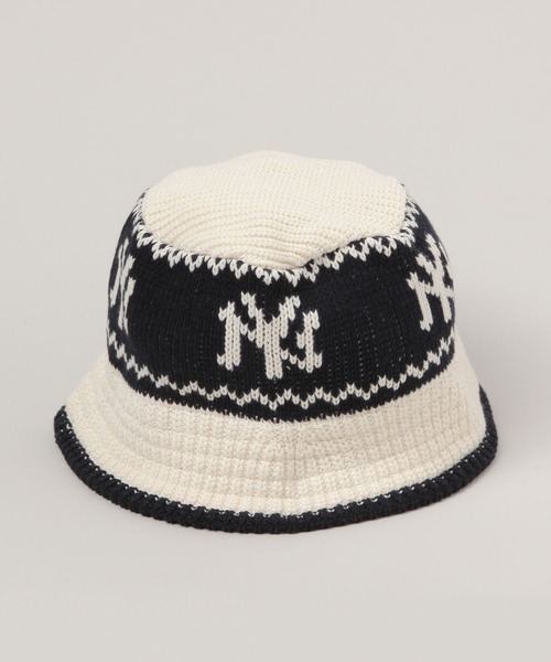 RAGEBLUE（レイジブルー）の「【NEW ERA/ニューエラ】Knit Bucket G/ニットバケットハット（ニットキャップ/ビーニー・メンズ・オフホワイト・FREE）」の2枚目の写真