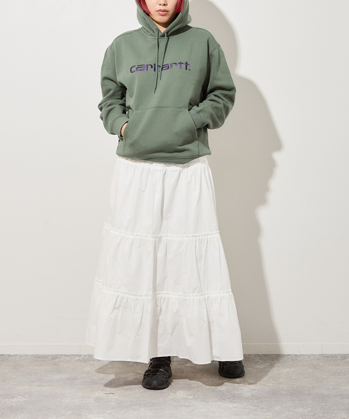 Carhartt WIP(カーハートダブリューアイピー)の「【CARHARTT WIP】W HOODED CARHARTT SWEATSHI I033648 裏起毛パーカー(パーカー・レディース・グリーン・X-SMALL)」の3枚目の写真