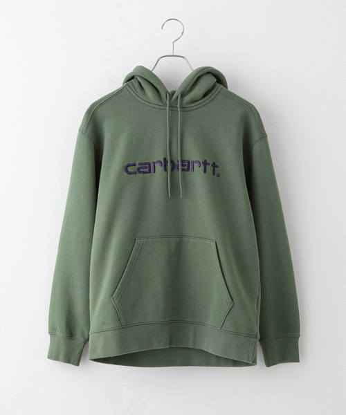 Carhartt WIP(カーハートダブリューアイピー)の「【CARHARTT WIP】W HOODED CARHARTT SWEATSHI I033648 裏起毛パーカー(パーカー・レディース・グリーン・X-SMALL)」の8枚目の写真