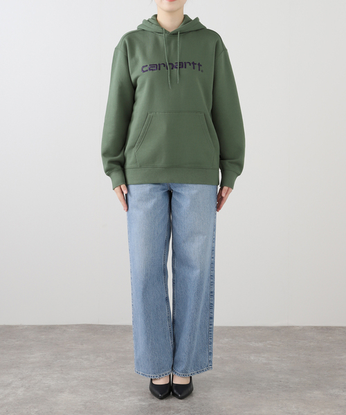 Carhartt WIP(カーハートダブリューアイピー)の「【CARHARTT WIP】W HOODED CARHARTT SWEATSHI I033648 裏起毛パーカー(パーカー・レディース・グリーン・X-SMALL)」の10枚目の写真