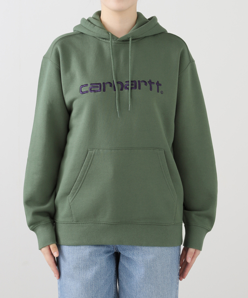 Carhartt WIP(カーハートダブリューアイピー)の「【CARHARTT WIP】W HOODED CARHARTT SWEATSHI I033648 裏起毛パーカー(パーカー・レディース・グリーン・X-SMALL)」の11枚目の写真