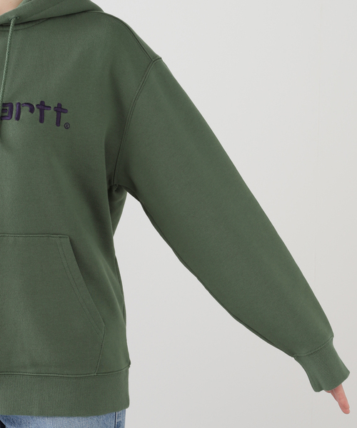 Carhartt WIP(カーハートダブリューアイピー)の「【CARHARTT WIP】W HOODED CARHARTT SWEATSHI I033648 裏起毛パーカー(パーカー・レディース・グリーン・X-SMALL)」の16枚目の写真