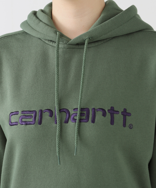 Carhartt WIP(カーハートダブリューアイピー)の「【CARHARTT WIP】W HOODED CARHARTT SWEATSHI I033648 裏起毛パーカー(パーカー・レディース・グリーン・X-SMALL)」の19枚目の写真