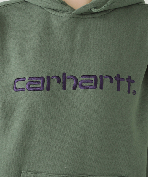 Carhartt WIP(カーハートダブリューアイピー)の「【CARHARTT WIP】W HOODED CARHARTT SWEATSHI I033648 裏起毛パーカー(パーカー・レディース・グリーン・X-SMALL)」の20枚目の写真