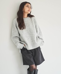 【150㎝前後の小柄さんサイズ】シンプルゆるニットプルオーバー