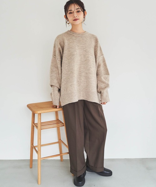 mil(ミル)の「【150㎝前後の小柄さんサイズ】シンプルゆるニットプルオーバー(ニット/セーター・レディース・アイボリー/モカ/ミックスグレー・ONE SIZE)」の8枚目の写真