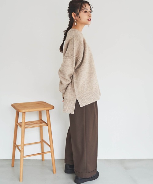 mil(ミル)の「【150㎝前後の小柄さんサイズ】シンプルゆるニットプルオーバー(ニット/セーター・レディース・アイボリー/モカ/ミックスグレー・ONE SIZE)」の9枚目の写真