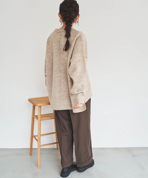 mil(ミル)の「【150㎝前後の小柄さんサイズ】シンプルゆるニットプルオーバー(ニット/セーター・レディース・アイボリー/モカ/ミックスグレー・ONE SIZE)」の10枚目の写真