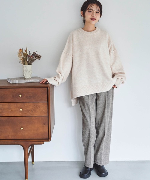 mil(ミル)の「【150㎝前後の小柄さんサイズ】シンプルゆるニットプルオーバー(ニット/セーター・レディース・アイボリー/モカ/ミックスグレー・ONE SIZE)」の19枚目の写真