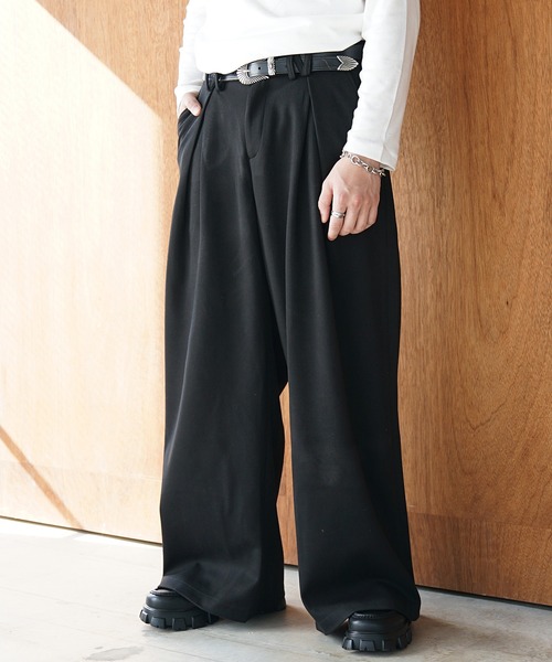 MinoriTY（マイノリティ）の「【MinoriTY】ヘビーウェイトスウェードライクダブルタックバギースラックス メンズ ワイドパンツ バギーパンツ 微起毛 春服 冬服 ルーズフィット オーバーサイズ（スラックス・メンズ・ブラック/ブラウン・M/L）」の13枚目の写真