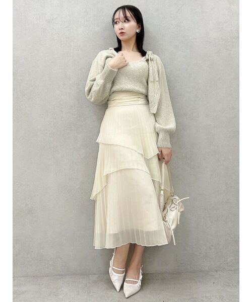 dazzlin（ダズリン）の「ミニシャギーラメニットキャミ（キャミソール・レディース・その他1/レッド/ピンク/グレー/ベージュ・FREE）」の9枚目の写真