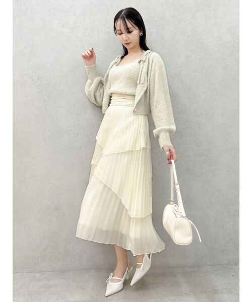 dazzlin（ダズリン）の「ミニシャギーラメニットキャミ（キャミソール・レディース・その他1/レッド/ピンク/グレー/ベージュ・FREE）」の10枚目の写真