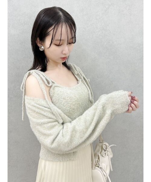 dazzlin（ダズリン）の「ミニシャギーラメニットキャミ（キャミソール・レディース・その他1/レッド/ピンク/グレー/ベージュ・FREE）」の13枚目の写真