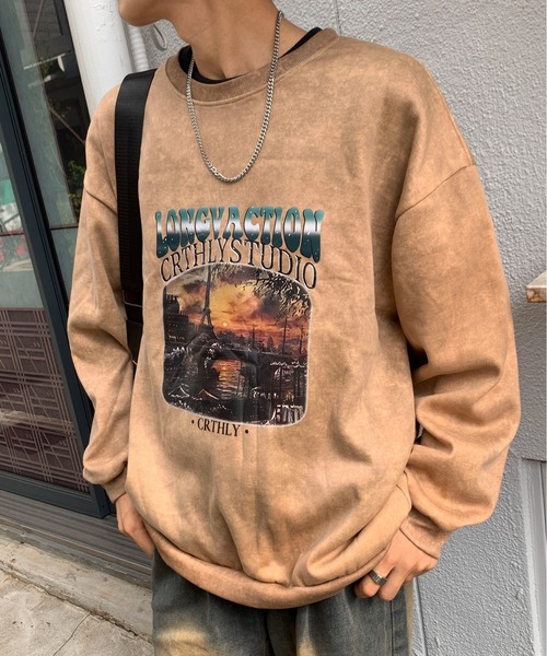 link lot(リンクロット)の「ヴィンテージライクオーバーサイズクルーネックスウェット(スウェット・メンズ・ブラック/ブラウン/ブルー・M/L)」の2枚目の写真