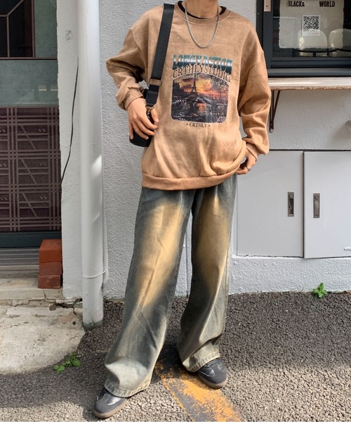 link lot(リンクロット)の「ヴィンテージライクオーバーサイズクルーネックスウェット(スウェット・メンズ・ブラック/ブラウン/ブルー・M/L)」の7枚目の写真