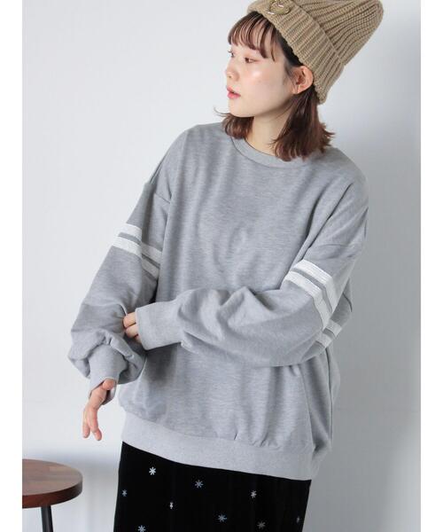 ehka sopo（エヘカソポ）の「◎プレート付袖レーススウェット（Tシャツ/カットソー・レディース・グレー/サックスブルー/ネイビー・F）」の10枚目の写真