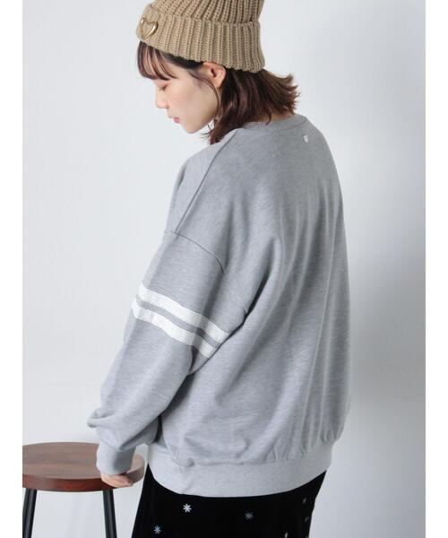 ehka sopo（エヘカソポ）の「◎プレート付袖レーススウェット（Tシャツ/カットソー・レディース・グレー/サックスブルー/ネイビー・F）」の11枚目の写真