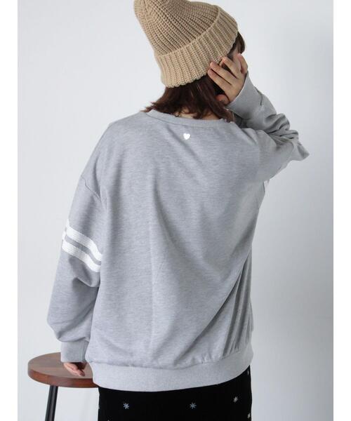 ehka sopo（エヘカソポ）の「◎プレート付袖レーススウェット（Tシャツ/カットソー・レディース・グレー/サックスブルー/ネイビー・F）」の12枚目の写真