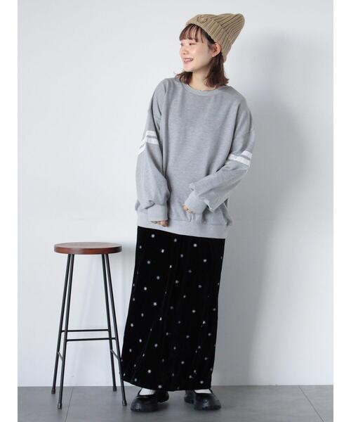 ehka sopo（エヘカソポ）の「◎プレート付袖レーススウェット（Tシャツ/カットソー・レディース・グレー/サックスブルー/ネイビー・F）」の13枚目の写真