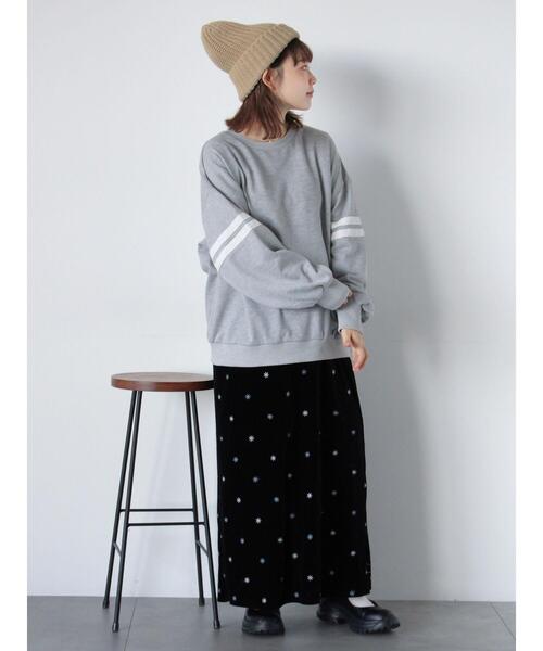 ehka sopo（エヘカソポ）の「◎プレート付袖レーススウェット（Tシャツ/カットソー・レディース・グレー/サックスブルー/ネイビー・F）」の14枚目の写真