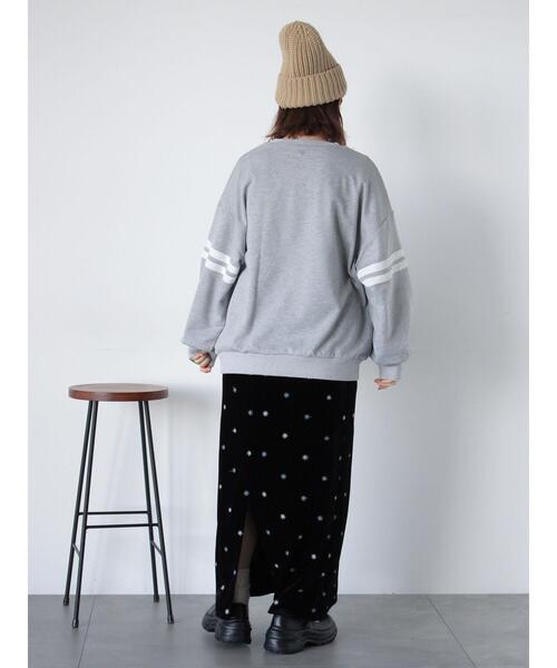 ehka sopo（エヘカソポ）の「◎プレート付袖レーススウェット（Tシャツ/カットソー・レディース・グレー/サックスブルー/ネイビー・F）」の16枚目の写真