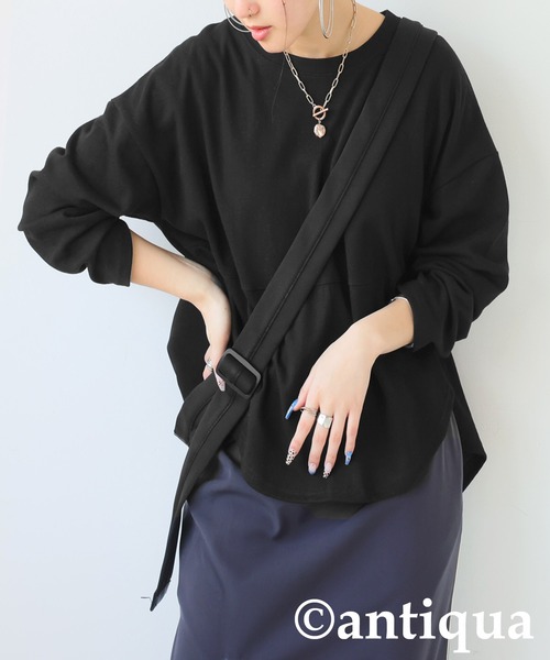 antiqua（アンティカ）の「切り替えトップス（Tシャツ/カットソー・レディース・ブルー/ブラック・ONESIZE）」の18枚目の写真