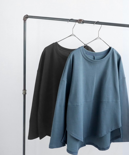 antiqua（アンティカ）の「切り替えトップス（Tシャツ/カットソー・レディース・ブルー/ブラック・ONESIZE）」の7枚目の写真