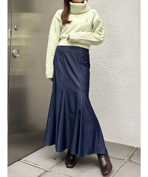 セール】バックレースアップストレッチマーメイドスカート（スカート