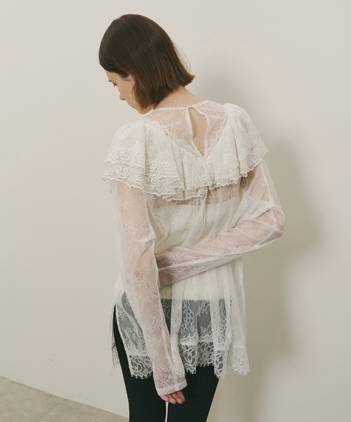 LA BELLE ETUDE（ラベルエチュード）の「オリジナル刺繍レースフリルブラウス（シャツ/ブラウス・レディース・ホワイト/ブラック・FREE）」の19枚目の写真