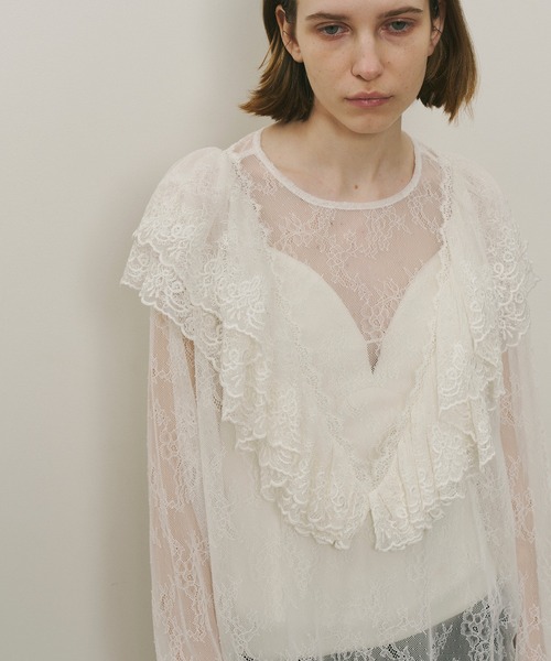 LA BELLE ETUDE（ラベルエチュード）の「オリジナル刺繍レースフリルブラウス（シャツ/ブラウス・レディース・ホワイト/ブラック・FREE）」の21枚目の写真