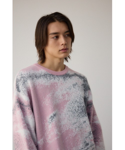AZUL by moussy(アズールバイマウジー)の「フォトジャガードニット(ニット/セーター・メンズ・ライトグレー/ブルー/グレー/ライトピンク・FREE)」の16枚目の写真