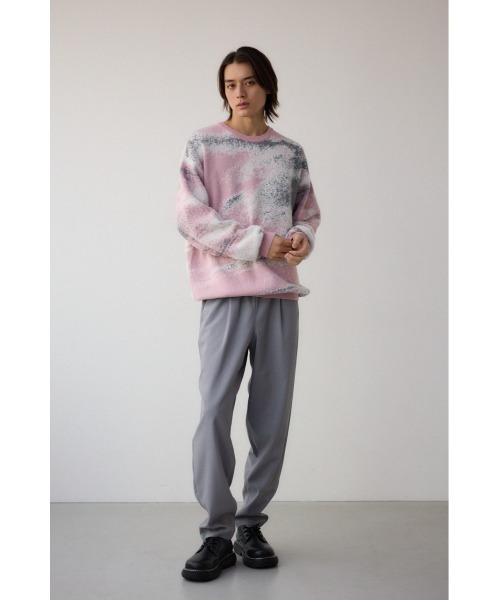 AZUL by moussy(アズールバイマウジー)の「フォトジャガードニット(ニット/セーター・メンズ・ライトグレー/ブルー/グレー/ライトピンク・FREE)」の14枚目の写真