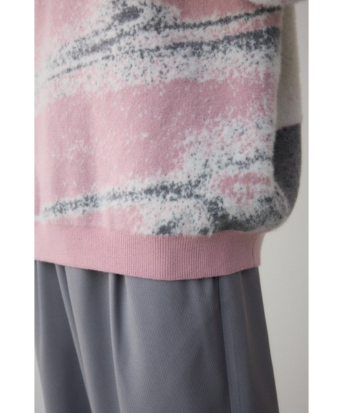 AZUL by moussy(アズールバイマウジー)の「フォトジャガードニット(ニット/セーター・メンズ・ライトグレー/ブルー/グレー/ライトピンク・FREE)」の6枚目の写真