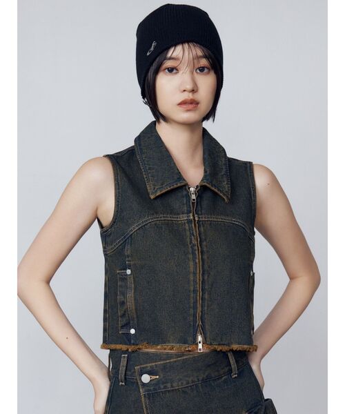 EMODA（エモダ）の「スペイシーEプレートビーニー（ニットキャップ/ビーニー・レディース・ブラック/グレー・FREE）」の8枚目の写真