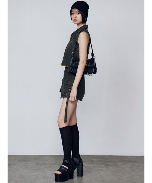 EMODA（エモダ）の「スペイシーEプレートビーニー（ニットキャップ/ビーニー・レディース・ブラック/グレー・FREE）」の9枚目の写真