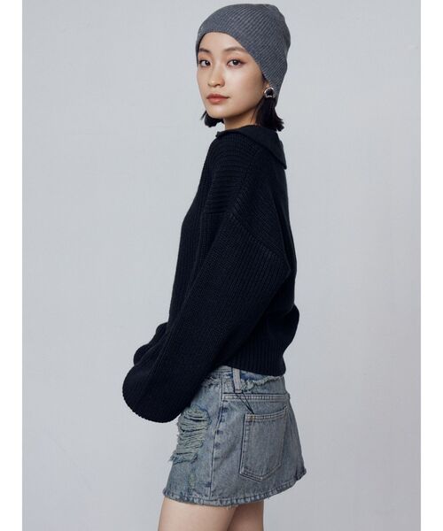 EMODA（エモダ）の「スペイシーEプレートビーニー（ニットキャップ/ビーニー・レディース・ブラック/グレー・FREE）」の14枚目の写真