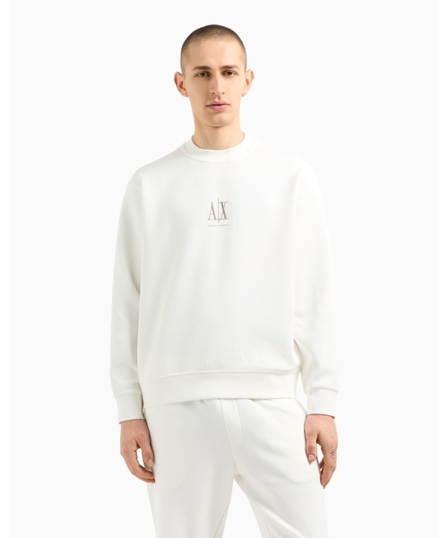 ARMANI EXCHANGE（アルマーニエクスチェンジ）の「【A|X アルマーニ エクスチェンジ】ICON クルーネックスウェットプルオーバー（スウェット・メンズ・ブラック/グレイッシュベージュ/ホワイト・LARGE/XX-LARGE/X-SMALL/X-LARGE/SMALL/MEDIUM）」の22枚目の写真