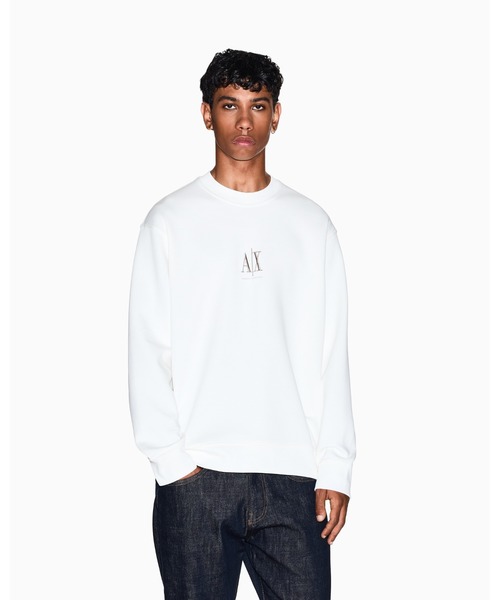 Armani Exchange トレーナー XS ホワイト A|X アルマーニ エクスチェンジ】ICON クルーネックスウェット