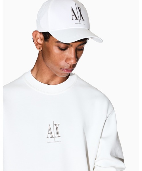 Armani Exchange トレーナー XS ホワイト A|X アルマーニ エクスチェンジ】ICON クルーネックスウェット