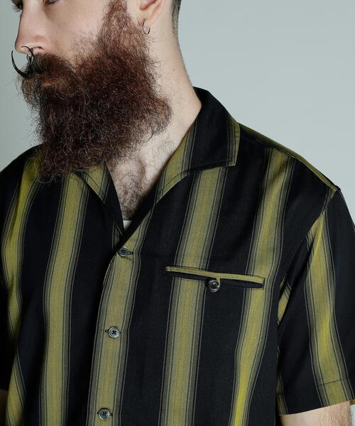 Schott(ショット)の「Schott/ショット/STRIPE SS SHIRT/半袖 ストライプシャツ(シャツ/ブラウス・メンズ・ホワイト/ブラック・2XL/XL/L/M)」の8枚目の写真