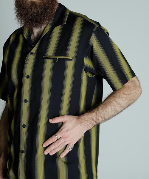 Schott(ショット)の「Schott/ショット/STRIPE SS SHIRT/半袖 ストライプシャツ(シャツ/ブラウス・メンズ・ホワイト/ブラック・2XL/XL/L/M)」の9枚目の写真
