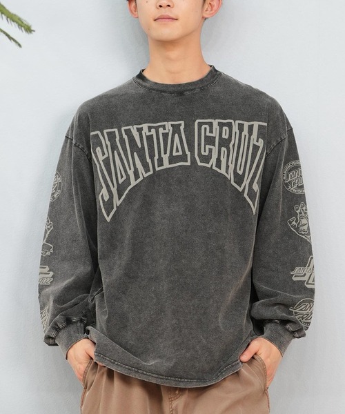 SANTA CRUZ(サンタクルーズ)の「【ムラサキスポーツ限定】SANTACRUZ/サンタクルーズ ロンT バックプリント/カスレプリント ユニセックス 502243407(Tシャツ/カットソー・メンズ・ブラック系1/ブラック系9/ブラック系8/ブラック系7/ブラック系6/ブラック系5/ブラック系4/ブラック系3/ブラック系2・L/M/XL)」の2枚目の写真