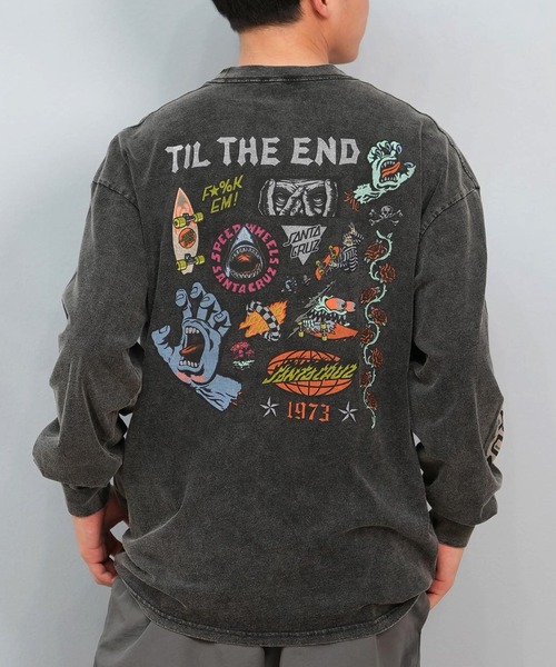 SANTA CRUZ(サンタクルーズ)の「【ムラサキスポーツ限定】SANTACRUZ/サンタクルーズ ロンT バックプリント/カスレプリント ユニセックス 502243407(Tシャツ/カットソー・メンズ・ブラック系1/ブラック系9/ブラック系8/ブラック系7/ブラック系6/ブラック系5/ブラック系4/ブラック系3/ブラック系2・L/M/XL)」の4枚目の写真