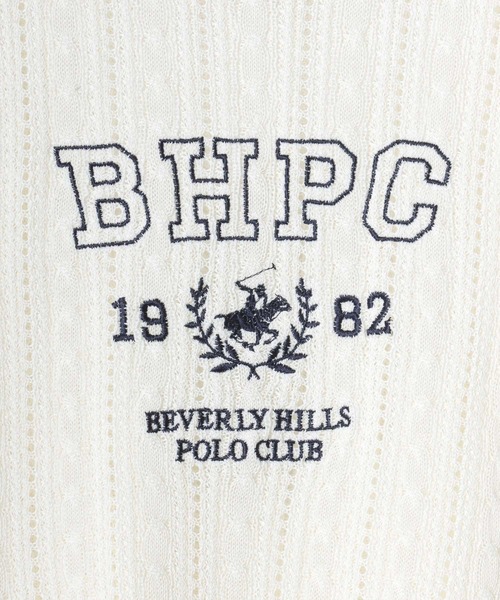 BEVERLY HILLS POLO CLUB(ビバリーヒルズポロクラブ)の「BEVERLY HILLS POLO CLUB ワンポイント無地・カレッジロゴ刺繍 サマーニットプルオーバートップス/半袖(ニット/セーター・レディース・サックスブルー/ネイビー/グリーン系その他/ホワイト系その他/オフホワイト/ネイビー系2・M)」の17枚目の写真
