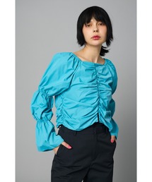 HeRIN.CYE - 新品HəRIN.CYE ボリュームトップス　ブルー HeRIN.CYE | Switching cut tops (Tシャツ・カットソー(半袖