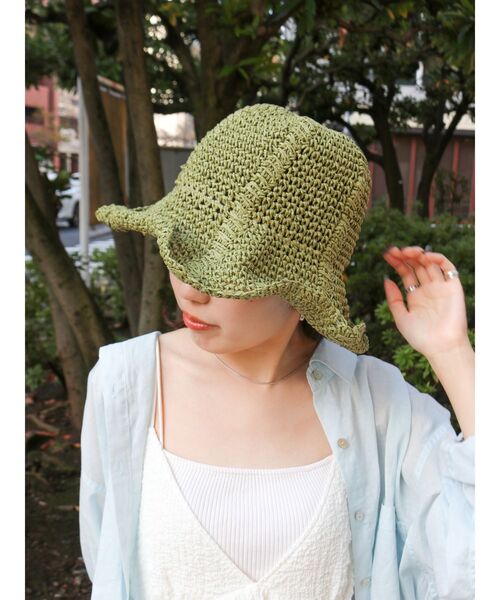 Ungrid(アングリッド)の「雑材デザインハット(ハット・レディース・カーキ/ブラウン/ベージュ・FREE)」の5枚目の写真