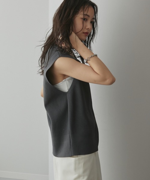 Aunt Marie's(アントマリーズ)の「ZIPリブニットベスト【オールシーズン着用可能!】(ベスト・レディース・チャコールグレー/ライトグレー・FREE)」の20枚目の写真